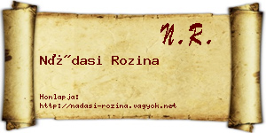 Nádasi Rozina névjegykártya